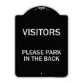 Signmission Visitors Please Park in the Back Heavy-Gauge Aluminum Architectural Sign, 24" x 18", BS-1824-22719 A-DES-BS-1824-22719